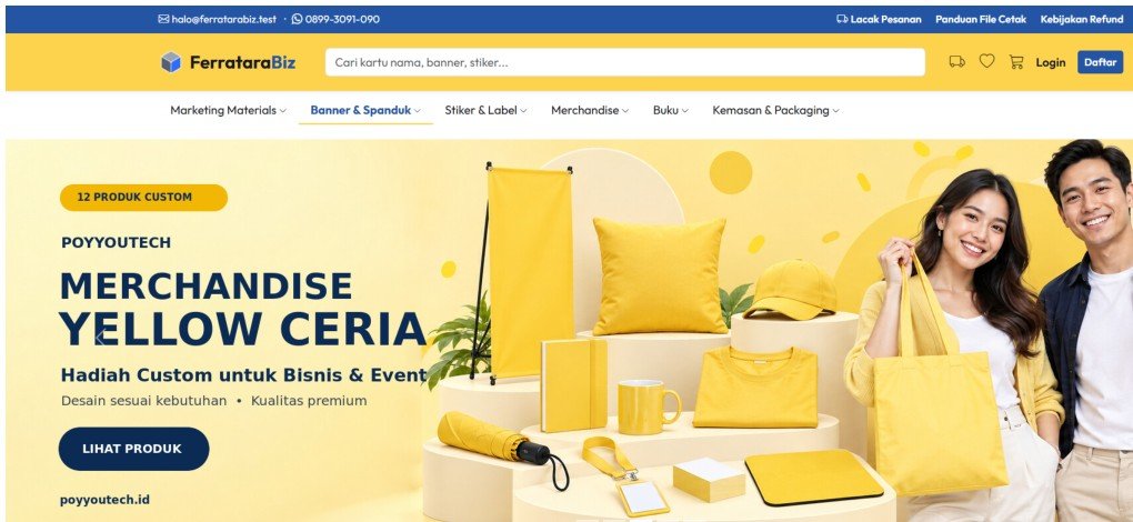 Desain storefront FerrataraBiz